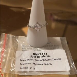 Dainty Silver Ring with Cluster Stones